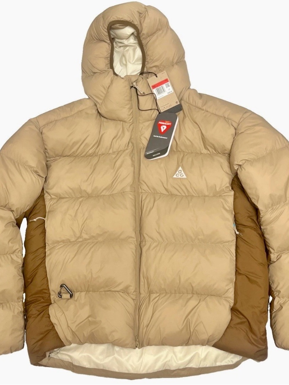 Nike ACG Men's Therma-fit Adv lunar Tan/brown Insulated Hooded Puffer Jacket